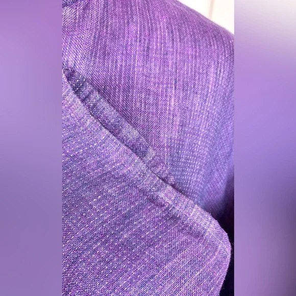 Eileen Fisher Purple Irish Linen Open Front Jacket - Kimono - Cardigan - Picture 12 of 15